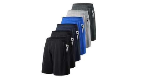 6 Pr. Men’s Workout/Athletic Shorts w/Pockets
