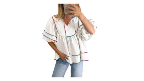 Babydoll Lantern Sleeve Flowy Top
