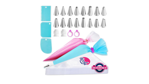 Piping Bag & Tip Set; 16 Piping Tips; Cake Scraper, etc.
