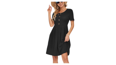 Short Sleeve Summer Dress w/Pockets